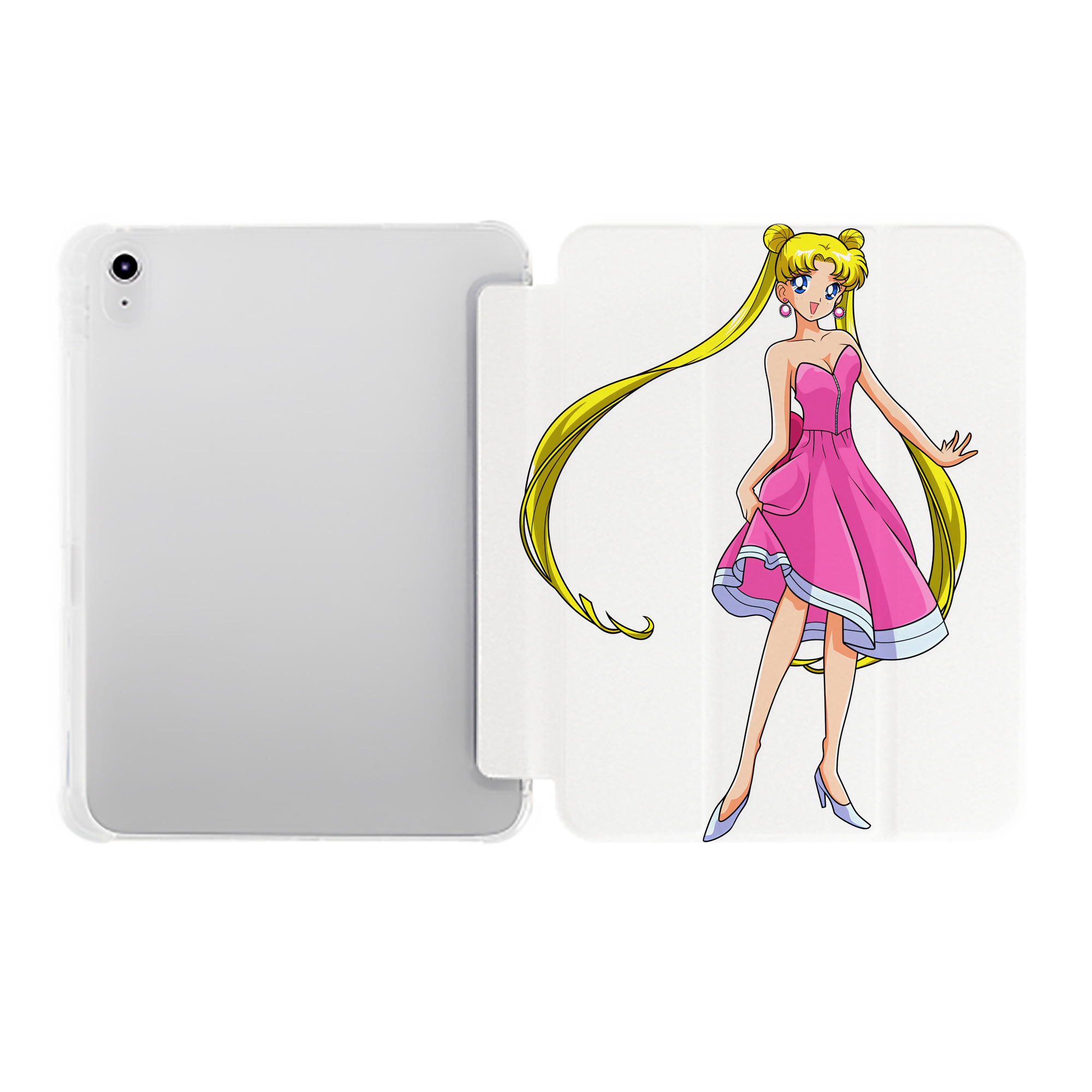 （画像用） 美少女戦士セーラームーン 愛野 美奈子 あいの みなこ Sailor Moon Aino Minako IPad ケース ペン収納付き 三つ折りスタンド PUレザー×シリコン 対応機種9.5/10.5/10.9インチ